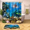 Tropical Fish Shower Curtain Undersea Turtle Waterproof Bath Curtains for Bathroom Bathtub Bathing Cover Large Wide 12pcs Hooks ► Photo 3/6