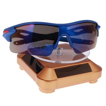 

Solar Power Jewelry Rotary Display Stand Turn Table With 4 Sides Panels White