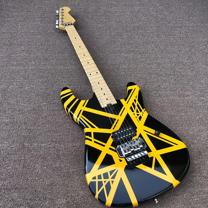 2020 Высококачественная электрогитара с Floyd-rose желтая диагональная только мостик