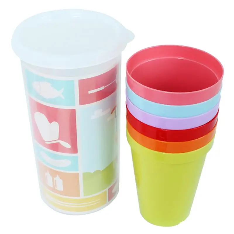 

1 Set/6Pcs Camping Cups Reusable Drinking Cups Outdoor Plastic Tumbler