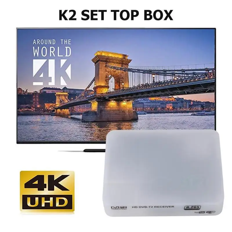 K2 умный приемник для телевизора Mpeg4 H.264/H.265 Dvb-T2 цифровой наземный приемник Full-Hd цифровой набор верхняя коробка поддержка Wifi антенна