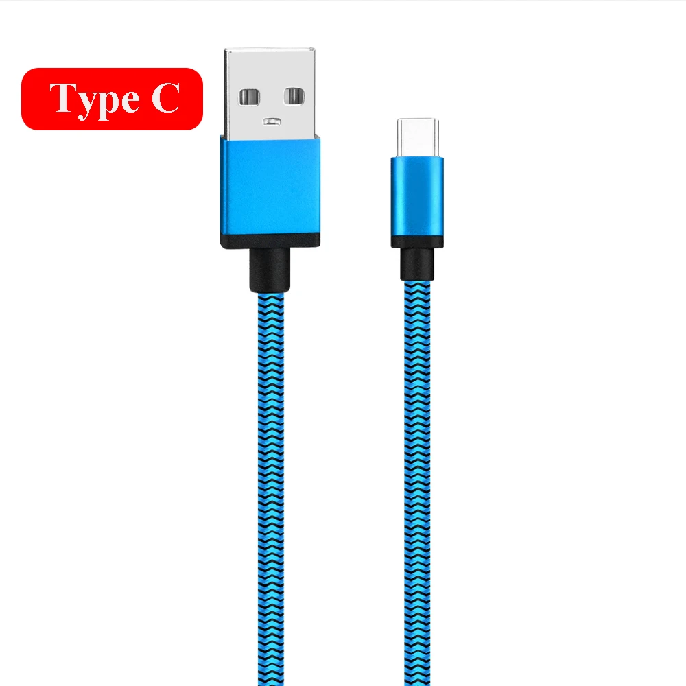 Blue 1 м 2 м usb type C кабель для huawei P30 Pro Lite мобильный телефон Быстрая зарядка зарядное устройство Шнур для Xiaomi mi9t mi9 USB-C кабель type-C - Цвет: Blue