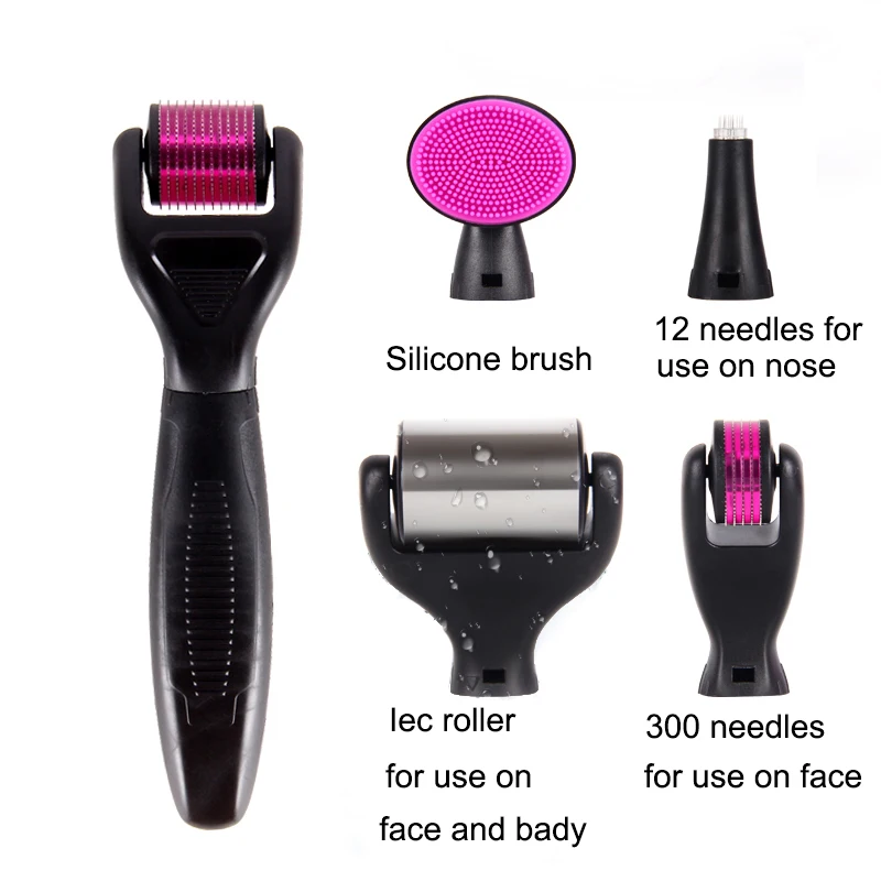 DRS 6 в 1 Дерма ролик медицинская терапия Уход за кожей Инструмент Титан Mezoroller микро-иглы ролик для ухода за кожей, лечение выпадения волос