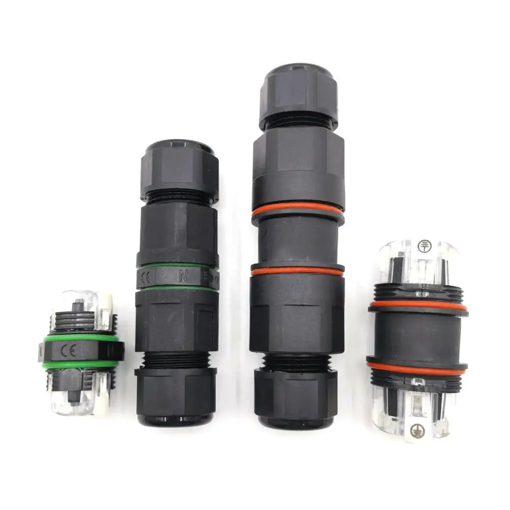 

Waterproof Connector 3 pin IP68 6.5-12mm 250V&16A Electrical Sealed Retardant Junction Box Cable Connector for Outdoor LED Light