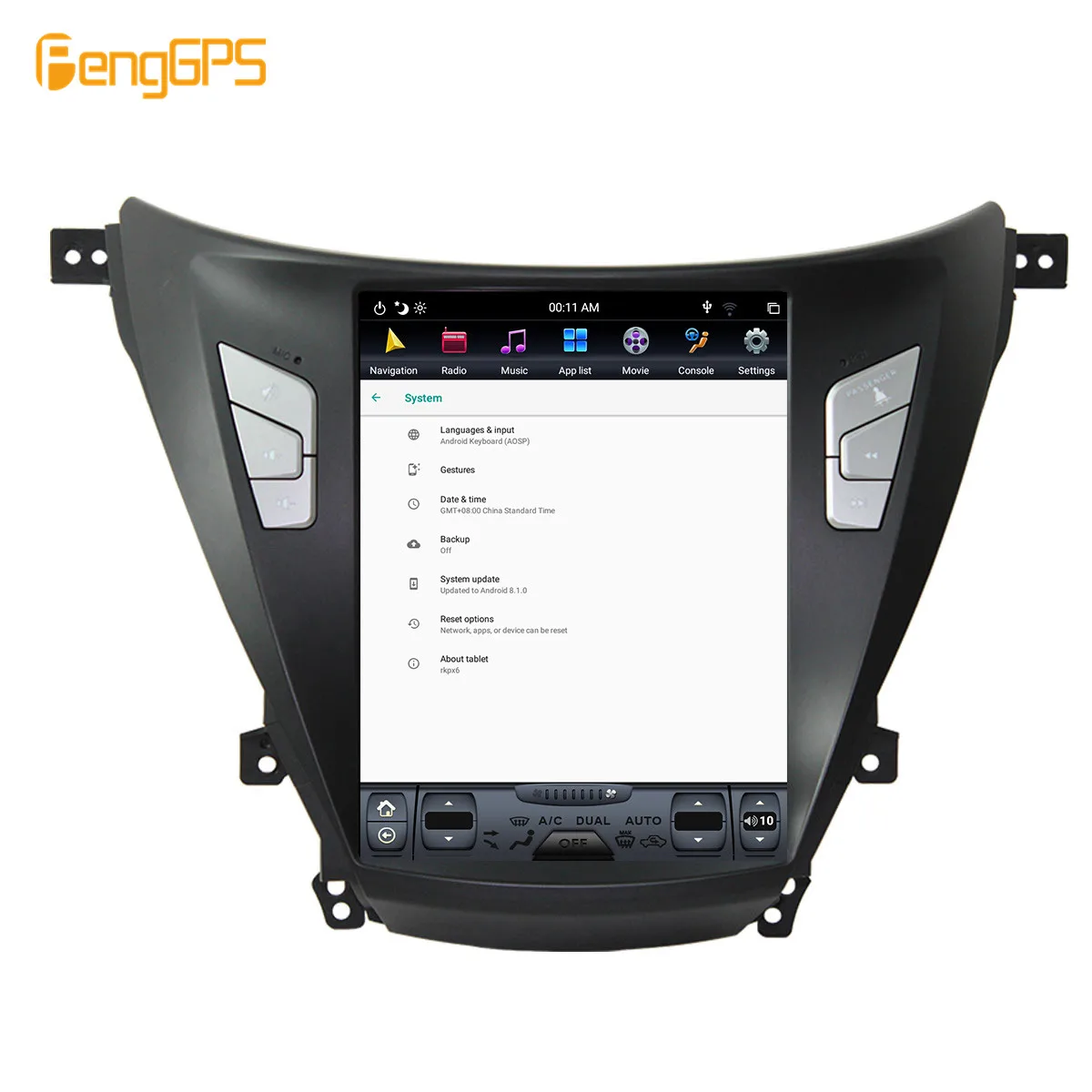10,4 ''Тесла Android 8,1 PX6 4+ 32 ГБ Голосовое управление встроенный CARPLAY автомобильный радиоприемник для HYUNDAI ELANTRA/MD 2011- gps навигация