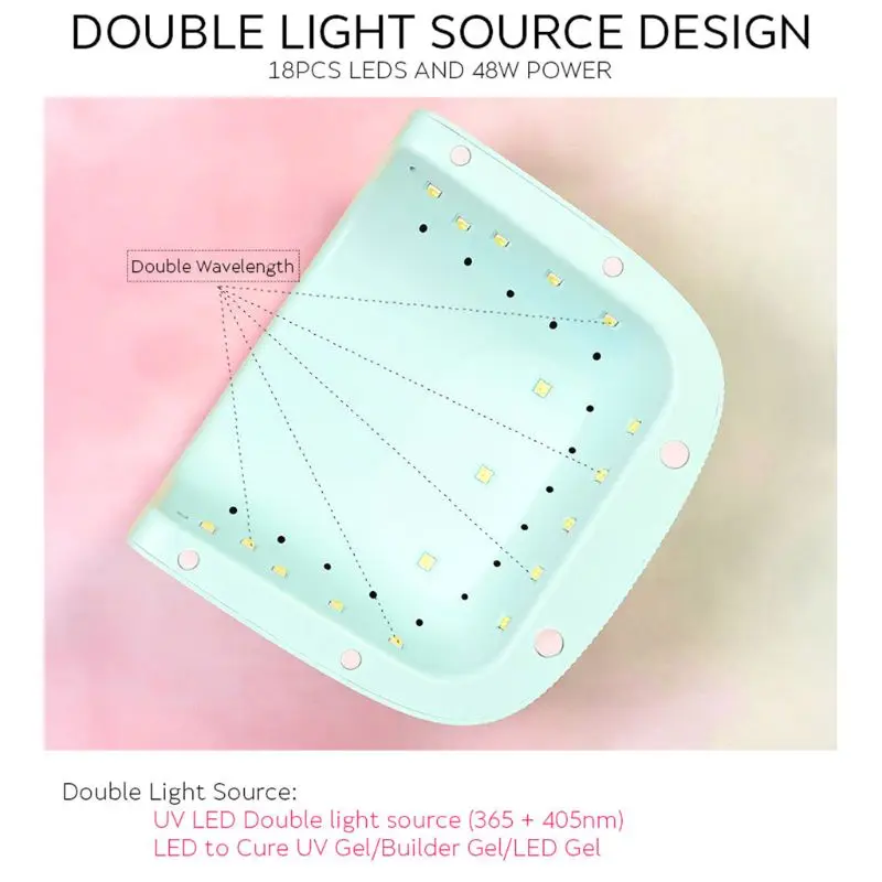 48W Nail Lamp Dryer UV LED Gel Nails Dryer Infrared Sensor Timer Setting Manicure Machine Tool