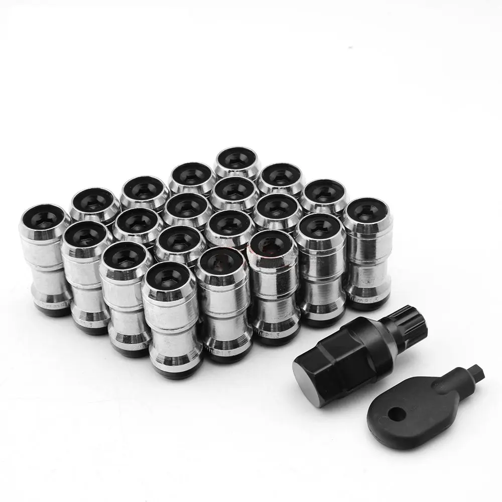M12x1.5 или M12x1.25 20 шт. Volk лучи гонка формула гайка набор колесная гайка замок гайка - Название цвета: Black