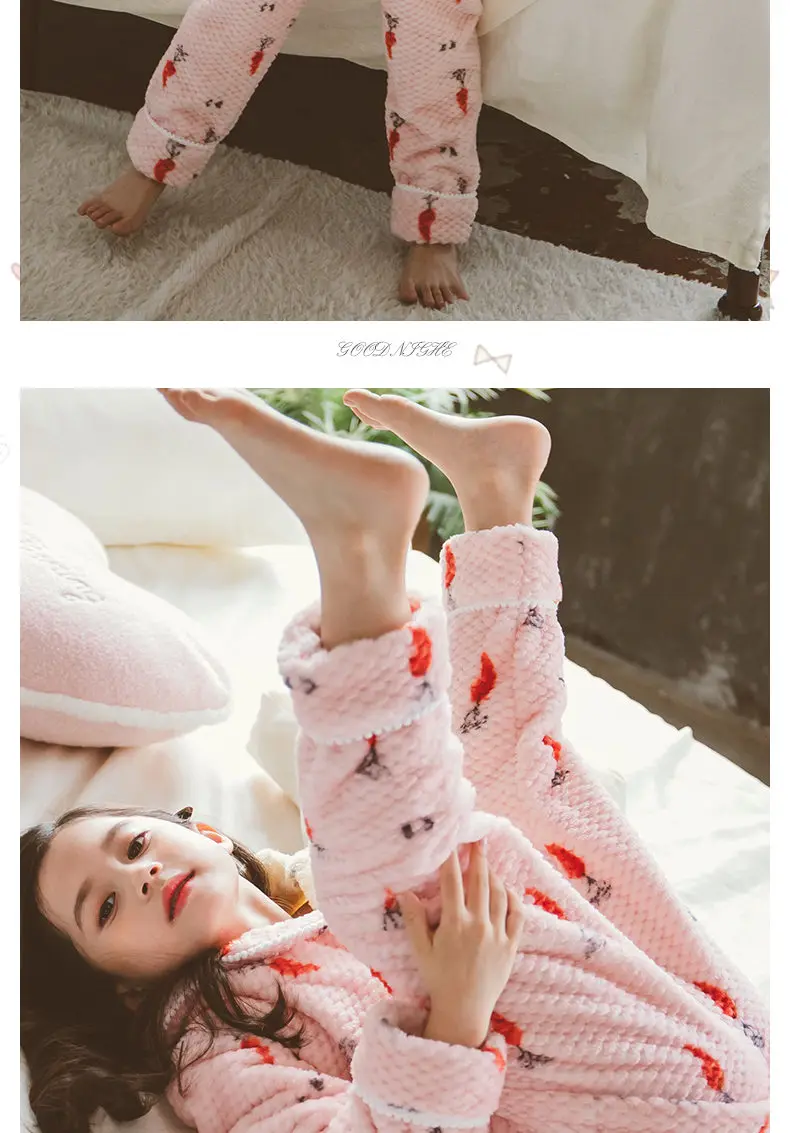 Детский Теплый фланелевый пижамный комплект для девочек; зимняя детская одежда для сна; костюм для подростков; одежда для сна в стиле пэчворк для девочек; Новогодняя Пижама