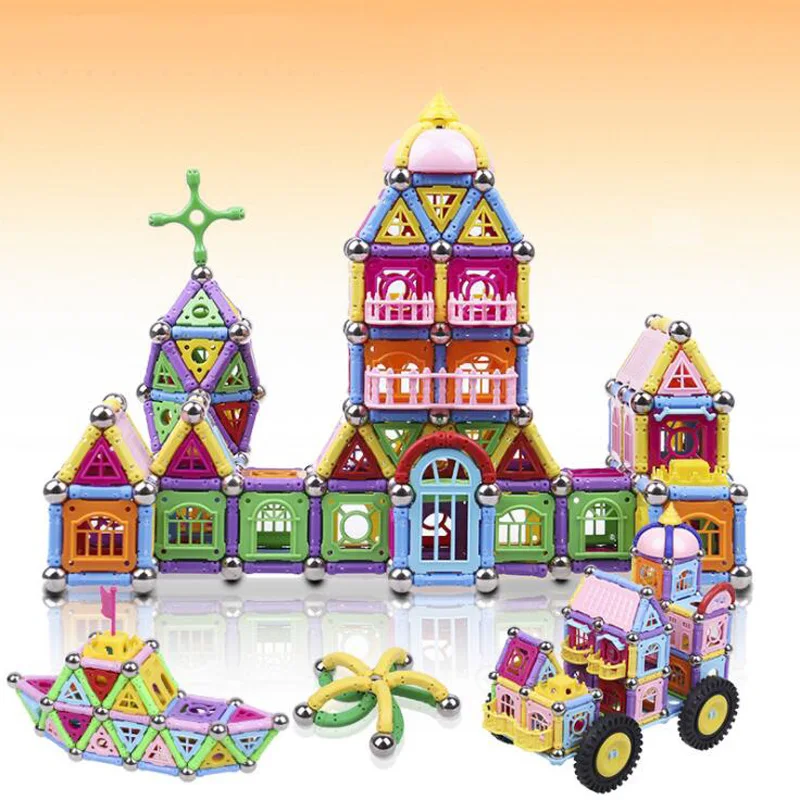 255-438 шт. магнитные игрушки магнитные палочки Магнитная дизайнерская модель и строительные блоки Развивающие игрушки для детей