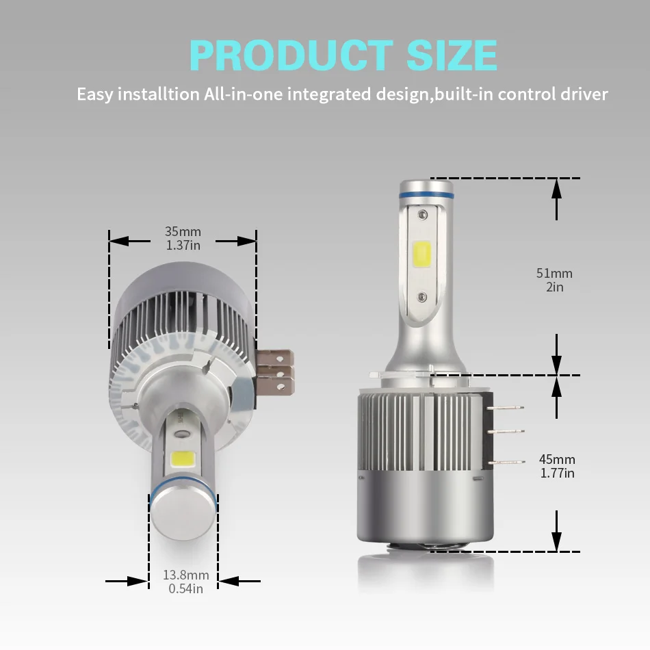 Led Car Headlights High Power COB Chip H15 8000lm 72w High Beam Driving Light For Audi Mercedes Benz BMW Volkswagen Golf MK6MK7