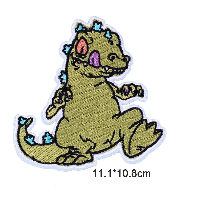 Japanische niedliche Dinosaurier-, Affen-, Rocko-, Tier-, Reptar- und Krokodil-Aufnäher zum Aufbügeln für Kleidung, Aufkleber, Bekleidung