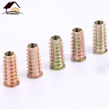 Myhomera 10Pcs Male Female Connector Nut Screw Wood Screws Hex Socket Kitchen Furniture Hardware Cabinet Bed Connectors Bolt