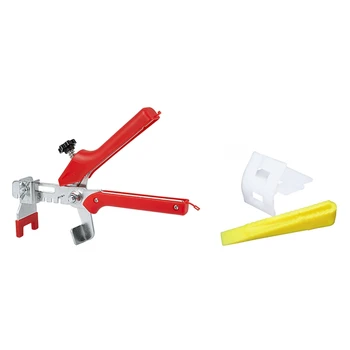 

100/Bag Tile Leveling System 50 Clips+50 Wedges Tile Leveler Spacers & 1x Accurate Tile Leveling Pliers Tiling Locator Tile Leve