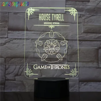 

House Tyrell of Highgarden Baby Night Light LED A Song of Ice and Fire Acrylic Lamp Present Bedroom Bedside Lamp Game of Thrones