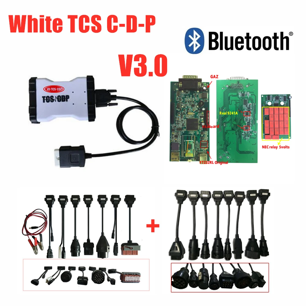 Зеленый 3,0 PCB с bluetooth VD TCS C-D-P obd сканирование для delphis vd ds150e c-d-p obd2 сканер 2016R0 программное обеспечение+ 8pc автомобилей/грузовиков Кабели - Цвет: with bluetooth