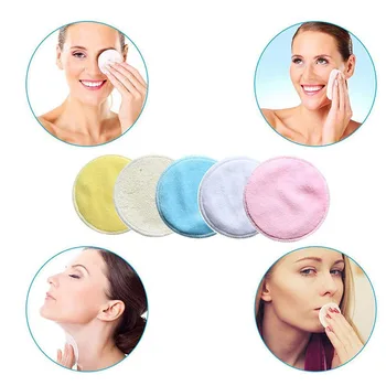 

Solid Washable Bamboo Fiber Rounds Wipes Facial Cleaner With Net Bag Skin Care Makeup Remover Pads Universal Portable Reusable