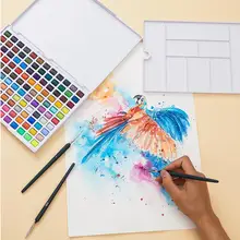 

120 Colour High Pigment Load Watercolor Paint Acid Free Plastic Intermixable Travel Solid Watercolor Paints Kit Paint Supplies W