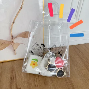 

Cartoon doodle PVC Transparent bag clear shoulder bag shopping bag crossbody purse waterproof travel phone cosmetic dropshipping
