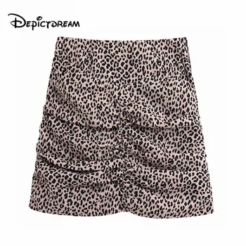 

2019 women leopard print mini skirt side zipper animal pattern A line female casual fashion basic skirts mujer