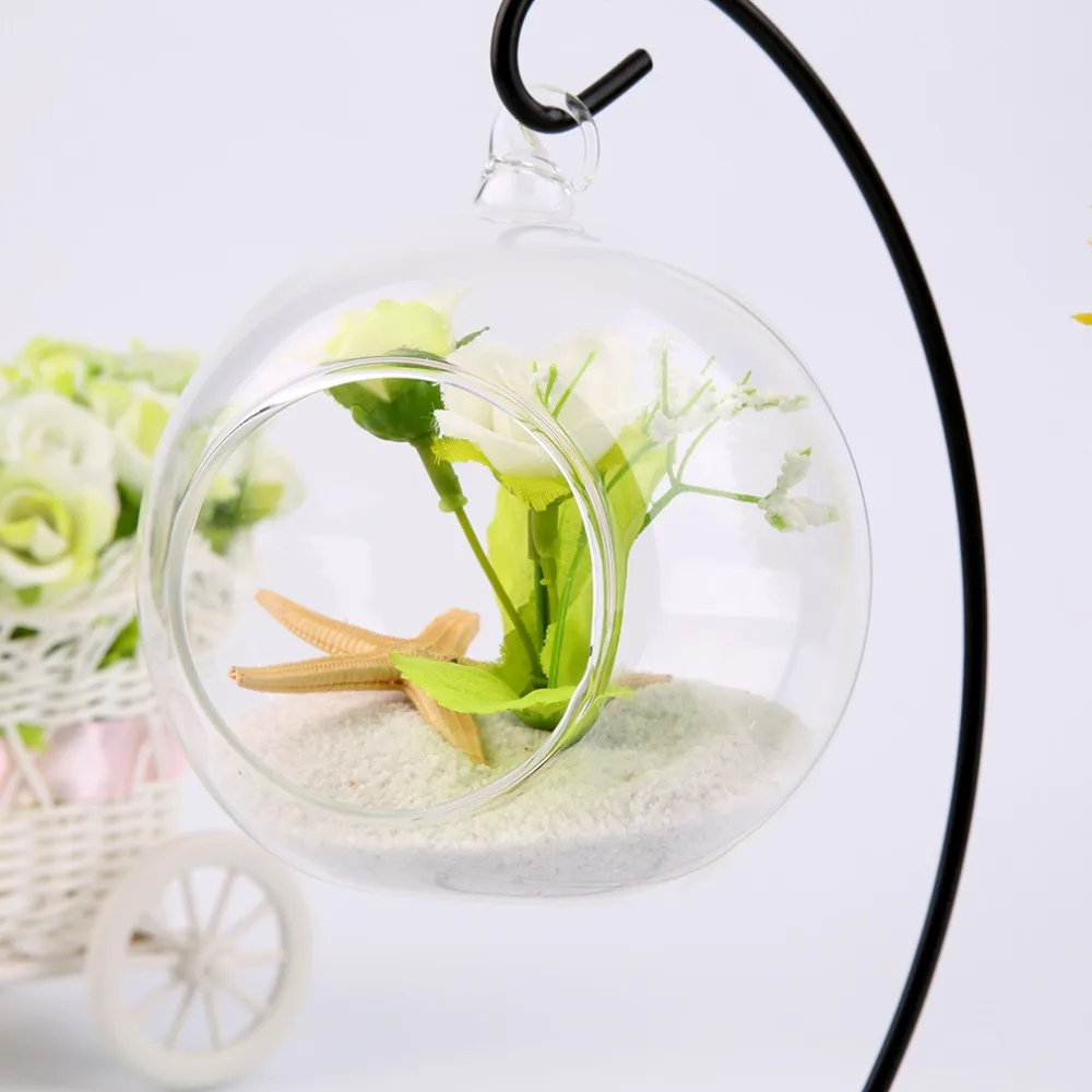 Beautiful Clear DIY Hydroponic Plant Flower Hanging Round Glass Vase Container Household Garden Decorations Popular New
