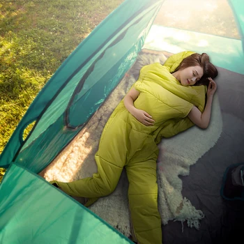 

Envelope Sleeping Bag Adult Camping Outdoor Mini Backpacking Travel Hiking Sleeping Bag with Zippered Holes for Arms