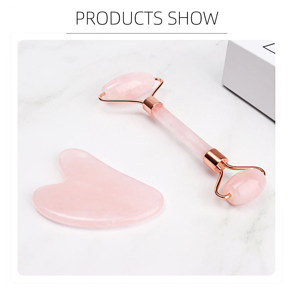 Natural Gua Sha Massage Tools Rose Quartz Face Care Massager for Body Gua Sha Massagers Back Gouache Scraper Relaxation Beauty