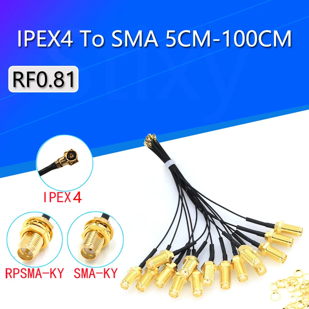 5Pcs Rp-Sma Per U.Fl Ipex Mhf4 Antenna Cavo A Spirale Per Ngff M.2 9260 9560 8265 Ngw Con Antenne Per La Connessione Wifi Scheda Di Rete Wireless/Rout