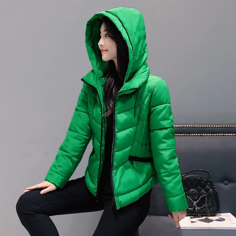 New Style Small Cotton-Padded Jacket Thick Coat Winter Cotton-padded Clothes Women's Short Korean-style Slim Fit Hooded Cot