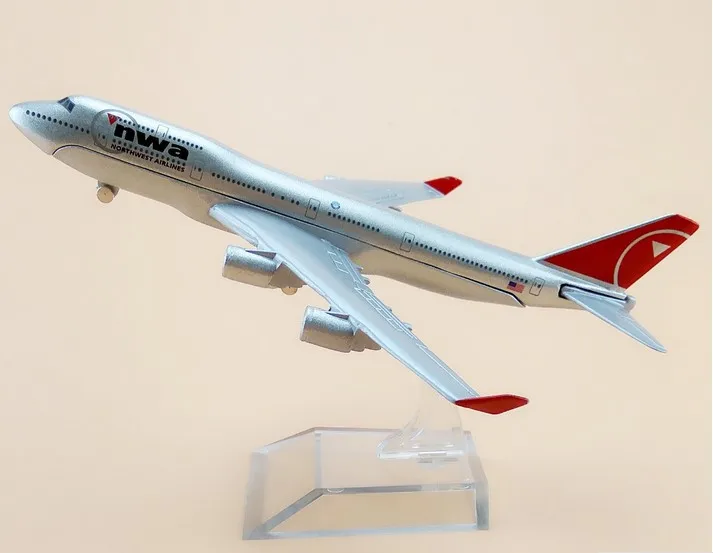 16Cm Lega Di Metallo Air American Nwa Airlines Modello Di Aeroplano Boeing 747 B747 400 Airways Modello Di Aereo W Stand Aircraft Gift