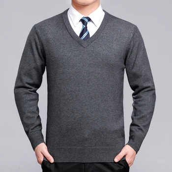 

Mens Wool Knit Tops Sweater Pullover Basic V Neck for Autumn Winter Solid Fashion Casual BO20491226
