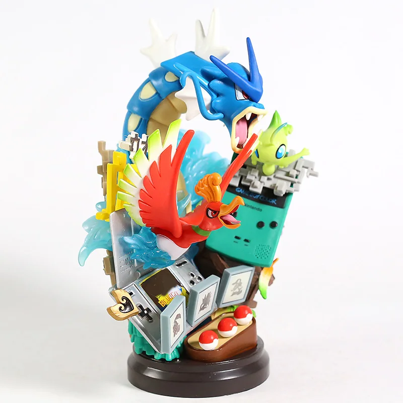 Аниме мультфильм Монстры Gyarados Покемон HO-oh Celebi Chikorita Lugia Gameboy ПВХ фигурка модель игрушки статуя