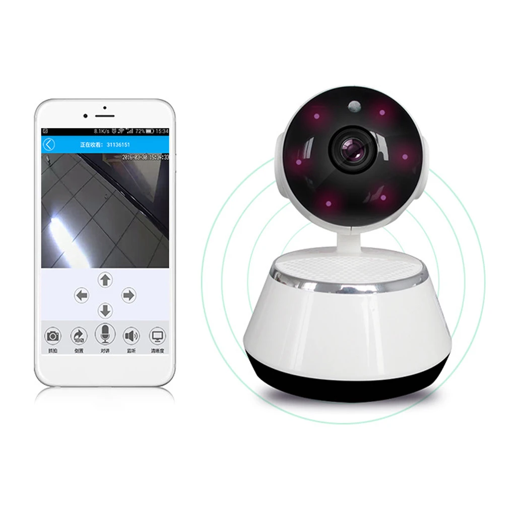 Домашняя Wi Fi камера видеонаблюдения с датчиком движения 720P европейская вилка