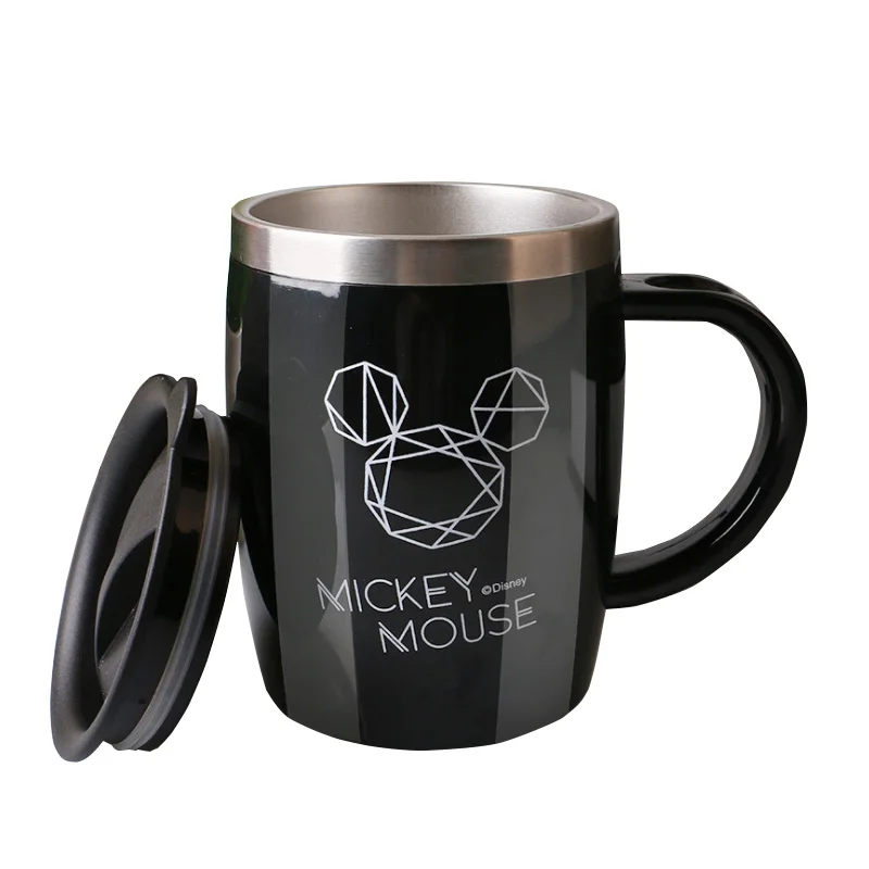 400 мл disney Микки и Минни Маус мультфильм стакана воды с ручка для крышки 316 Нержавеющая сталь Кофе кружка домашнего офиса молоко посуда для напитков подарки - Цвет: 8