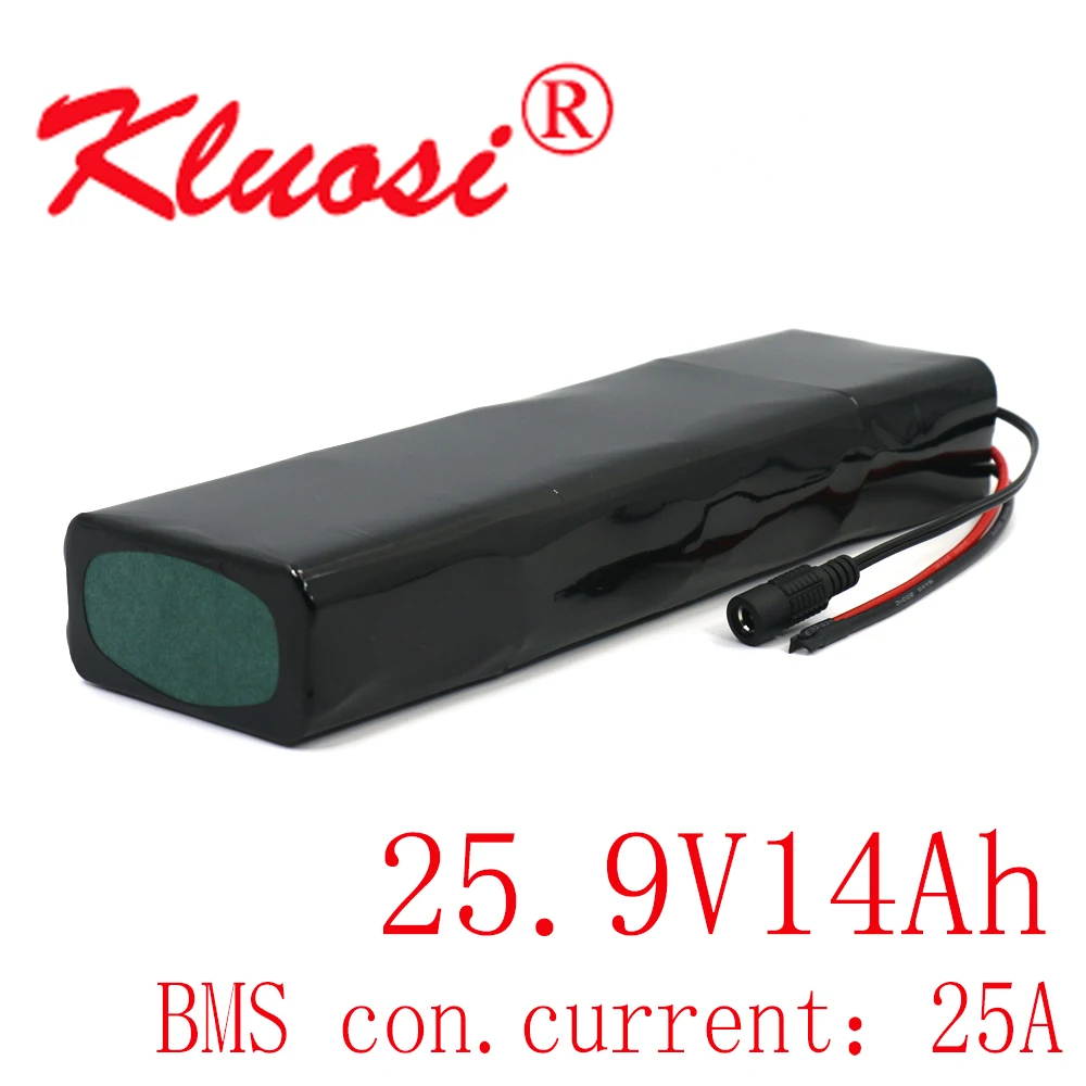 Kluosi 7s4p 14ah 29.4v 24v bateria de lítio 18650 com 25a bms para scooter elétrico ebike scooters bicicleta cadeira de rodas