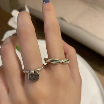 

Foxanry Minimalist 925 Sterling Silver Good Luck Pendant Rings for Women New Fashion Creative Cross Geometric Party Jewelry Gift