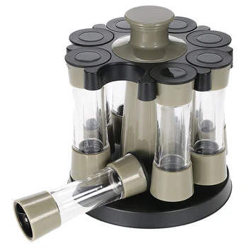 

8Pcs/Set Multi-Purpose Seasoning Jar Bottle Plastic Seasoning Tank Home Seasoning Jar for Salt/Mill/Sauce Spice Kitchen Tool