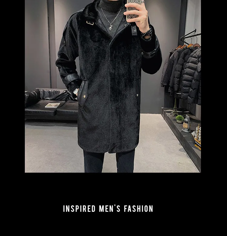 Leren Heren Jas Thick Leather Jacket Blouson Cuir Moto Homme Men Faux Leather Jacket Men Long Trench Jacket Streetwear Punk Coat