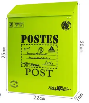 

Cute Creative Mailbox Outdoor Waterproof Small Suggestion Box Garden with Lock Metal Wall Post