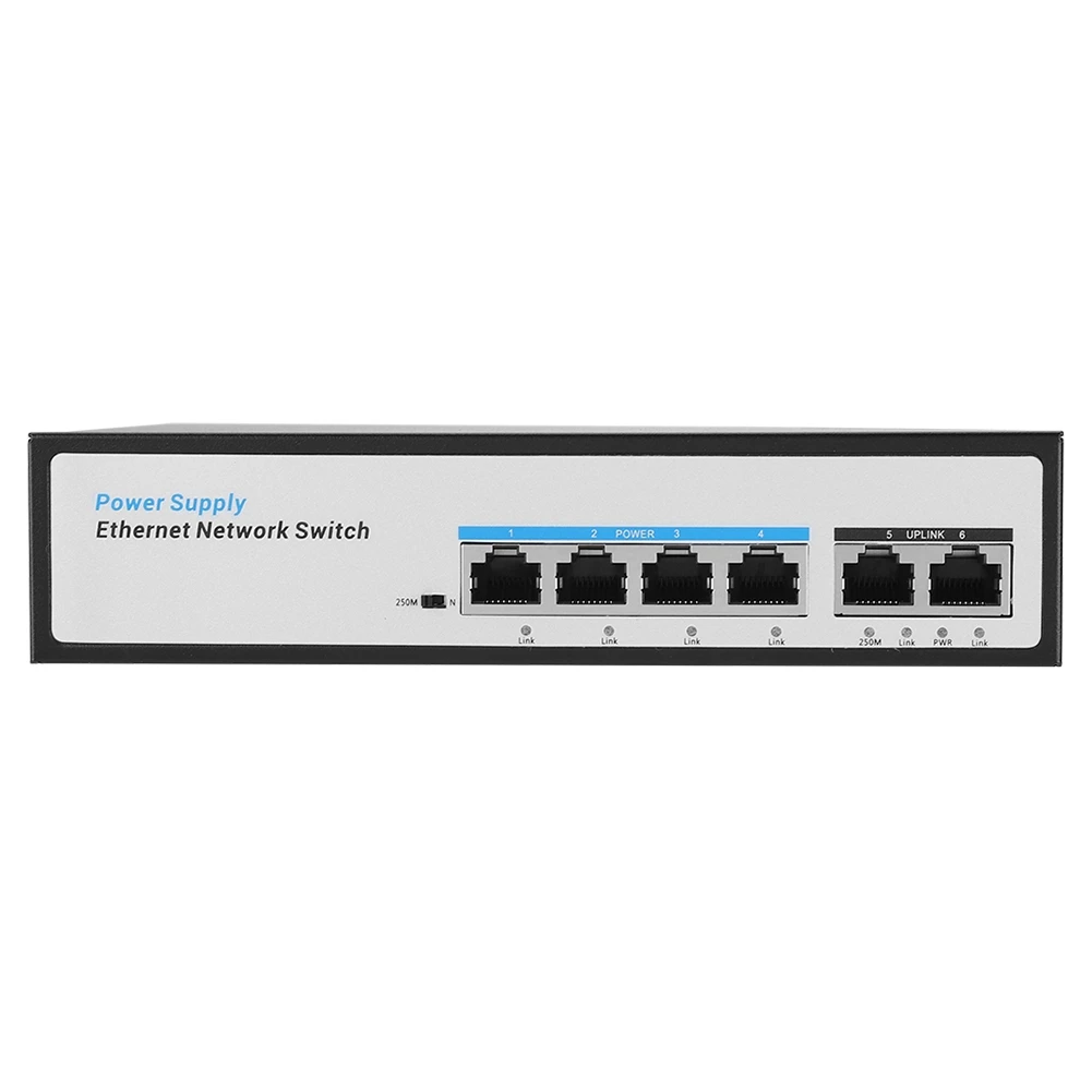 Non-Стандартный 100 м шесть-Порты и разъёмы коммутатор питания через ethernet-обхватом 24V встроенный блок питания Ef1006i24