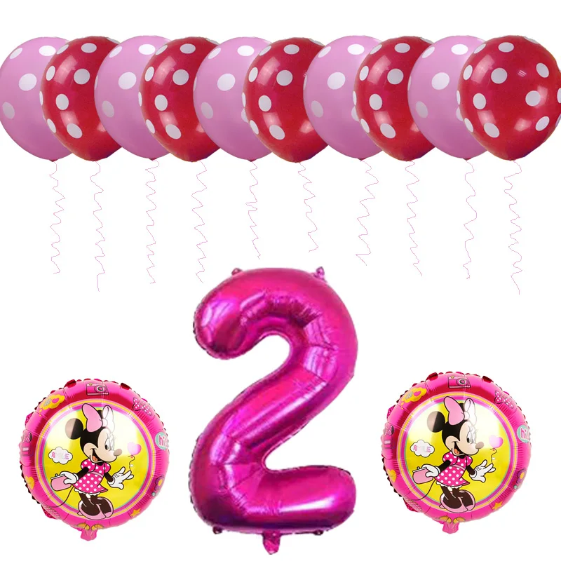 1 комплект розовые воздушные шары в виде Минни Маус для девочек|Воздушные и