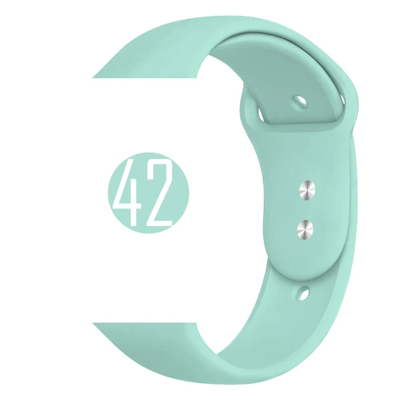 Цветной мягкий силиконовый спортивный ремешок для Apple Watch Series 5 4 3 2 1 38 мм 42 мм резиновый ремешок для часов iWatch 5 4 40 мм 44 мм - Цвет ремешка: 42