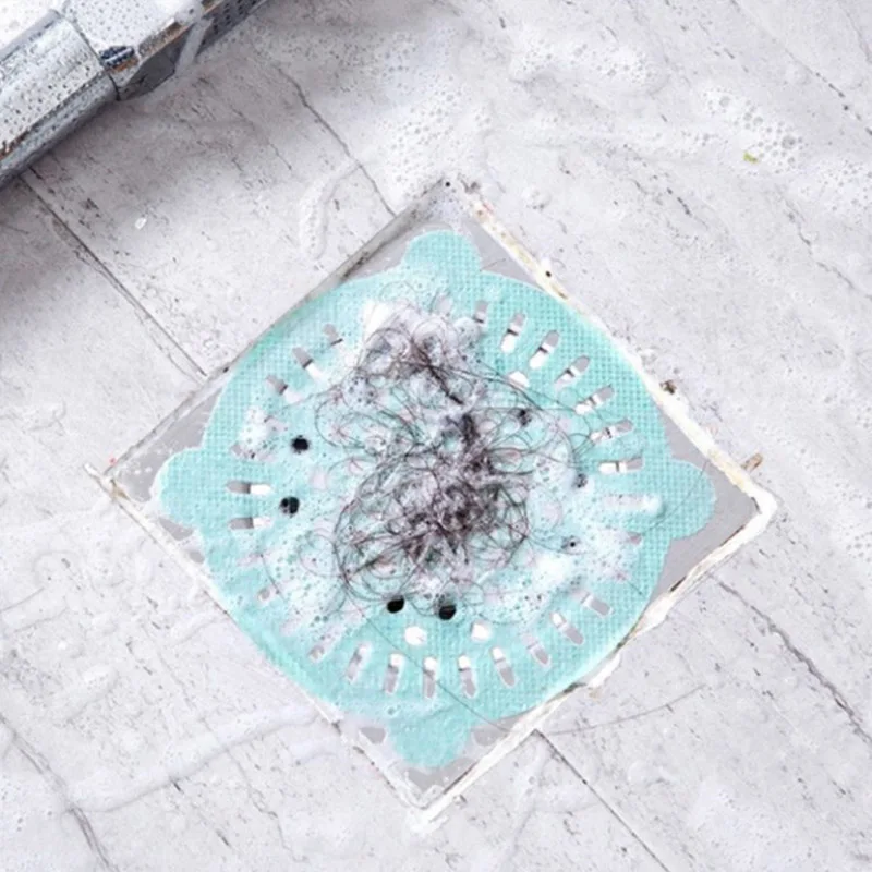 

10Pcs Disposable Non-Woven Floor Drain Cover Plug Water Filter Hair Catcher Strainer SEP99