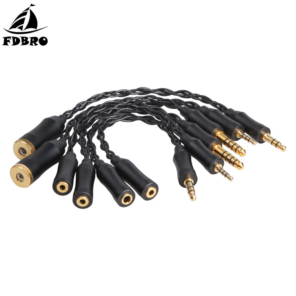 

FDBRO 2.5 3.5 4.4mm Female to 2.5 3.5 4.4mm Balanced Audio Adapter Male Conversion Cable Earphone Balanced Stereo Audio Cable