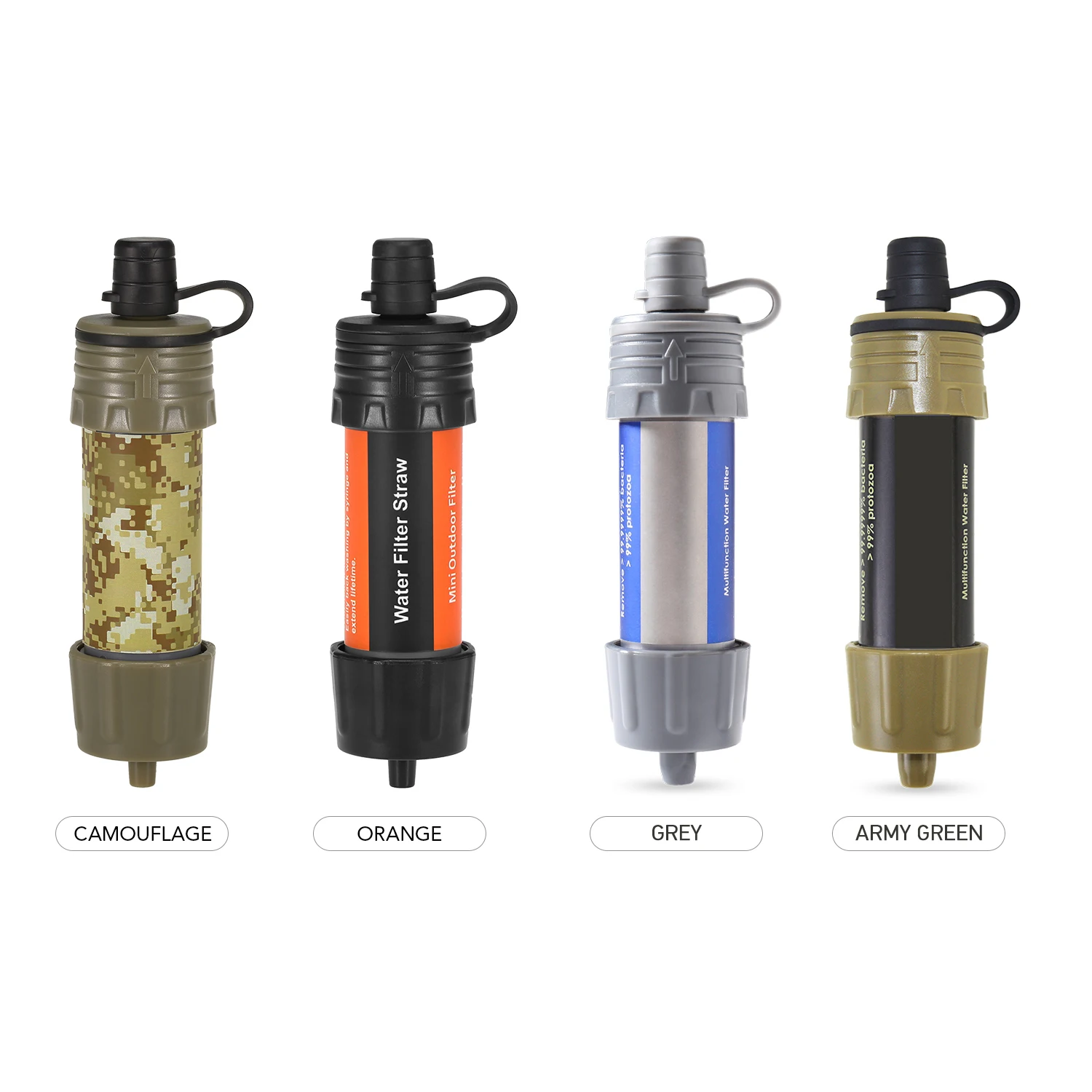 Outdoor Water Filtration Survival Water Filter Straw Filtration System Drinking Purifier For Emergency Hiking Camping