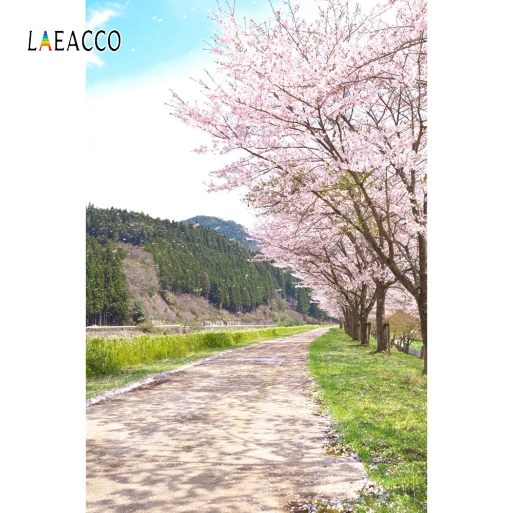 Laeacco весенние цветы цветущие деревья пейзаж Детские фотографии фоны индивидуальные фотографические фоны для фотостудии