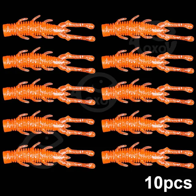 QXO 10pcs/lot Fishing Lure Soft Lure Silicone Bait TPE Sea Fishing Worm Spinnerbait Surface Lure Shrimp Lure  Accessories G 10pcs