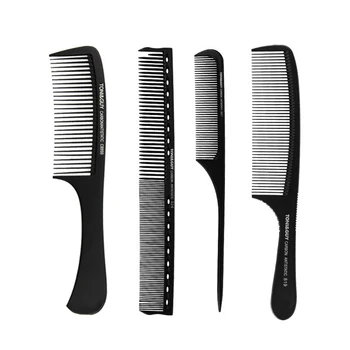 

4PCS Hair Style Comb Set Professional Barber Hairdressing Brush Kit Plastic Comb Set With Thin And Long Handle Supplies