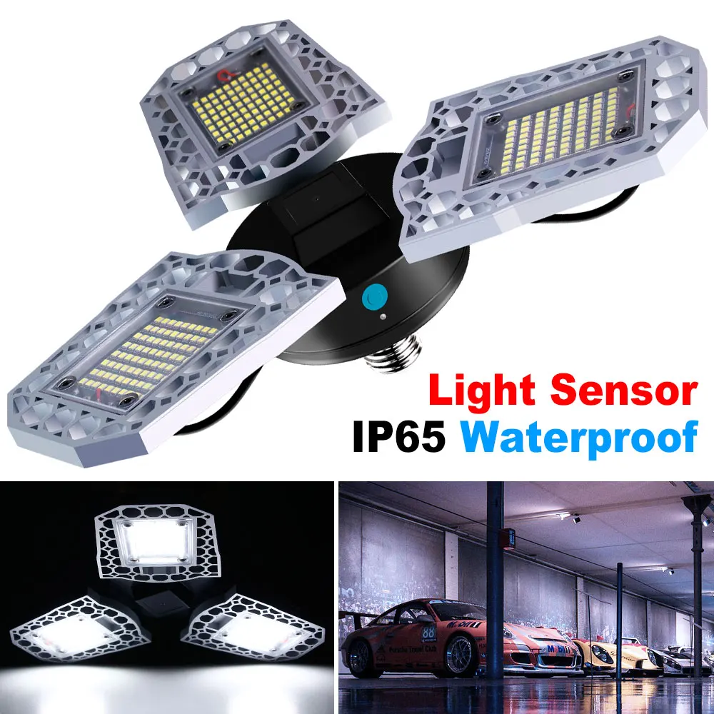 

Light Sensor LED Bulb 100W E27 60W LED Lamp E26 Lampadas LED 80W Garage Lamp High Lumen Light Bulb Industrial Lighting 100-277V