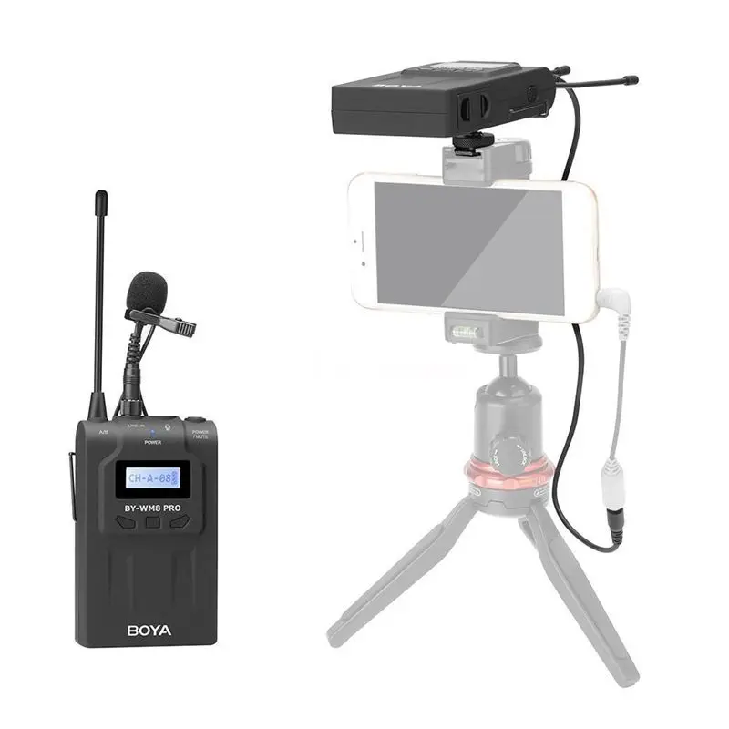 Boya By-Wm8 Pro-K1K2 Uhf Беспроводной петличный микрофон комплект для Eng Dslr Камера видеокамера для Canon sony Камера