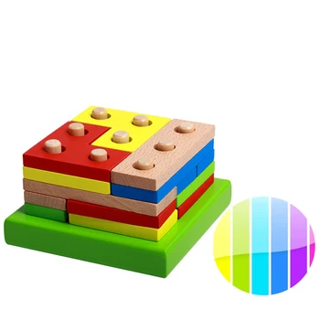 

Baby Montessori Education Shape Toys Wooden Blocks Toys Geometry Intelligence Board Teaching Leaning Match Toys For Children
